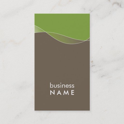 Customizable BUSINESS CARD bold modern swish brown green