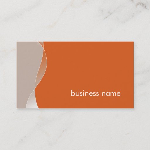Customizable BUSINESS CARD bold modern swish brown orange