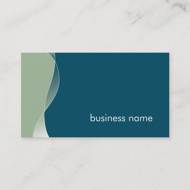 BUSINESS CARD bold modern swish dark blue green (Front)