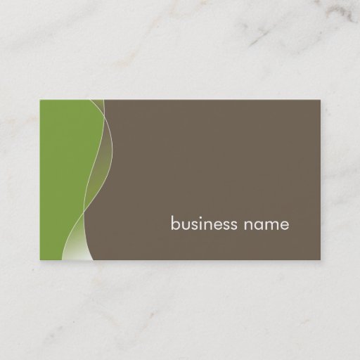 Customizable BUSINESS CARD bold modern swish green brown