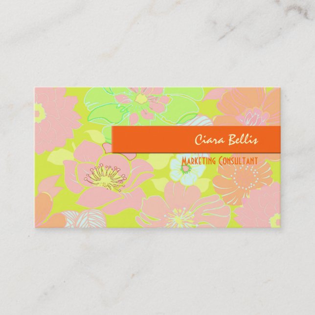 Business Card, bold poppies Card (Front)