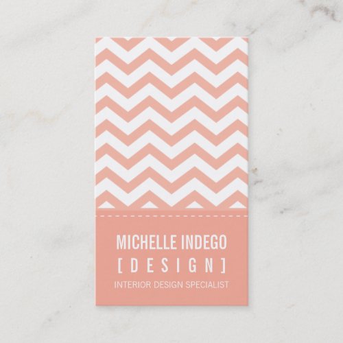 BUSINESS CARD bold trendy chevron stripes apricot