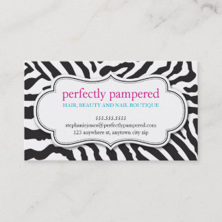 BUSINESS CARD bold zebra pattern black white