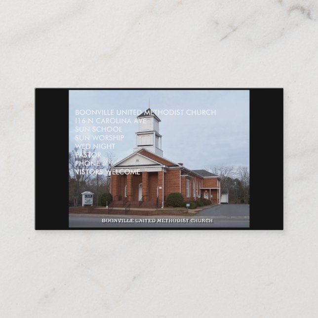 BUSINESS  CARD-BOONVILLE UNITED METHODIST CHU BUSINESS CARD (Front)