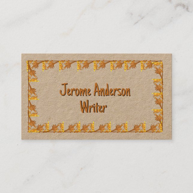 Business Card – Border of Golden Leaves (Front)