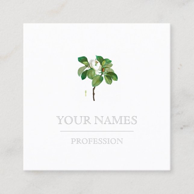BUSINESS CARD : BOTANICAL "MAGNOLIA"  BY REDOUTÉ (Front)