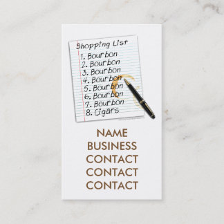 BUSINESS CARD - BOURBON LOVERS SHOPPING LIST