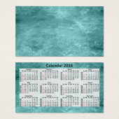 Business Card Calendar 2016 Blue Marbeled. (Front & Back)