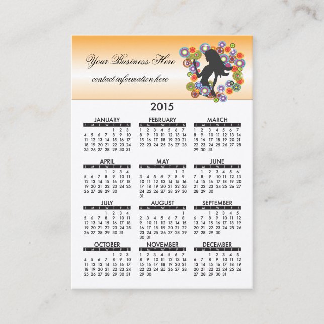 Business Card Calendar Perfume (Front)
