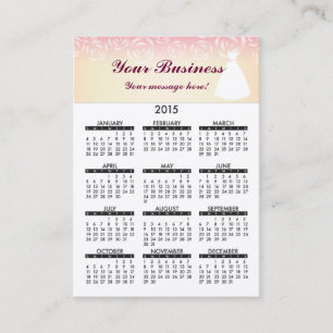 Business Card Calendar Wedding Dress