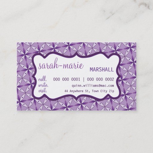 Customizable BUSINESS CARD :: casual chic 6 L