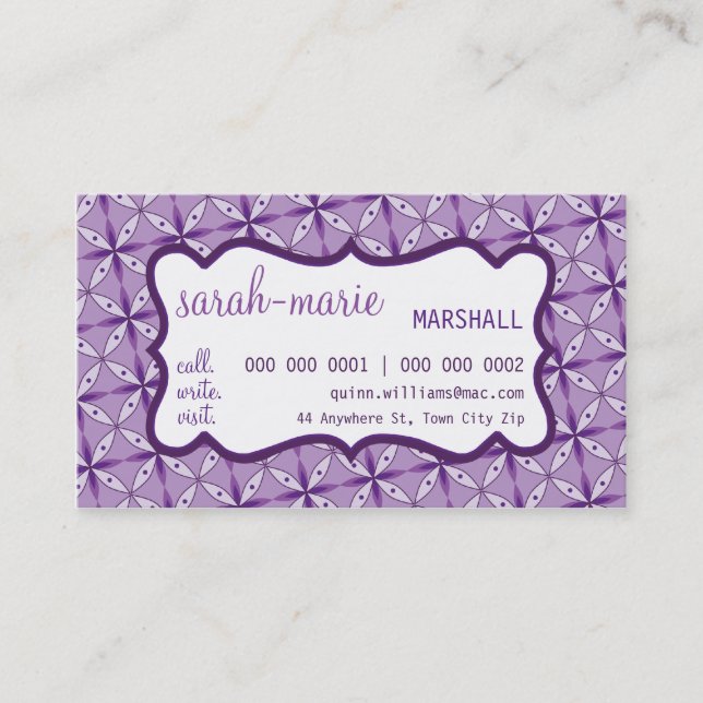 BUSINESS CARD :: casual chic 6 L (Front)