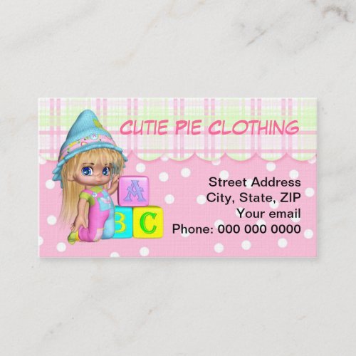 Business Card Children's Toys, Clothing, Daycare