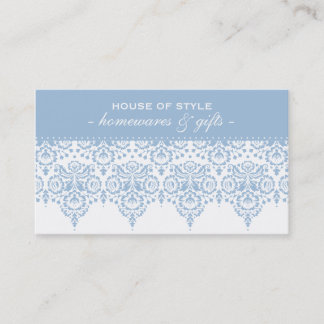 BUSINESS CARD classy damask pastel pale blue