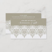 BUSINESS CARD classy damask stone taupe brown (Front/Back)
