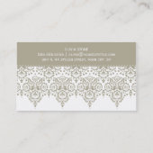 BUSINESS CARD classy damask stone taupe brown (Back)