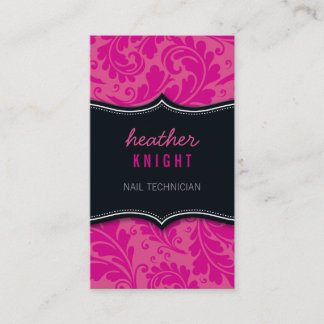 BUSINESS CARD classy flourish black magenta pink