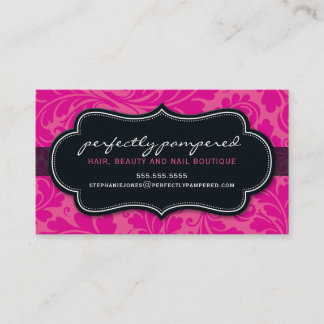 BUSINESS CARD classy flourish fuschia pink black