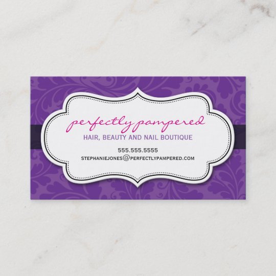 BUSINESS CARD classy flourish violet purple black | Zazzle.com