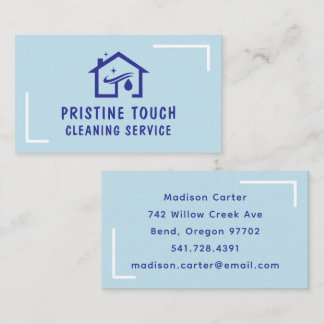 Business Card Cleaning Service Blue House (Home)