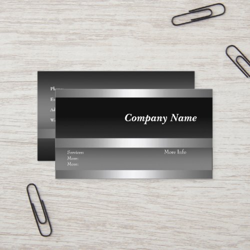 Business Card Company Black Silver White