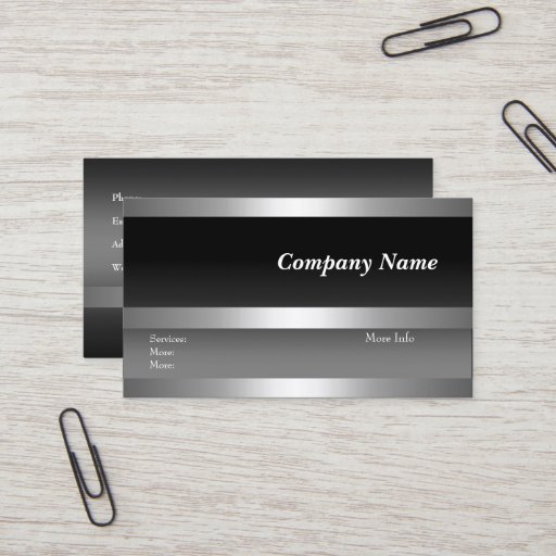 Customizable Business Card Company Black Silver White