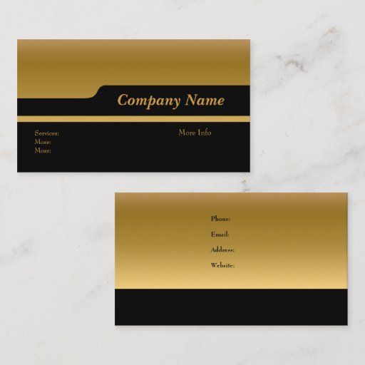 Customizable Business Card Company Elegant Black Gold