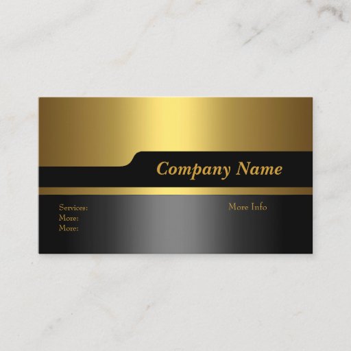 Customizable Business Card Company Elegant Black Gold