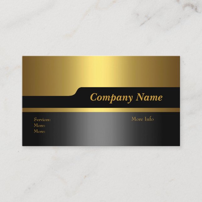 Business Card Company Elegant Black Gold (Front)