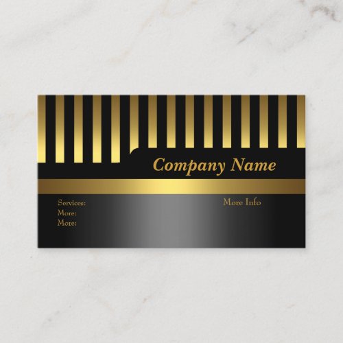 Business Card Company Stripe Black Gold