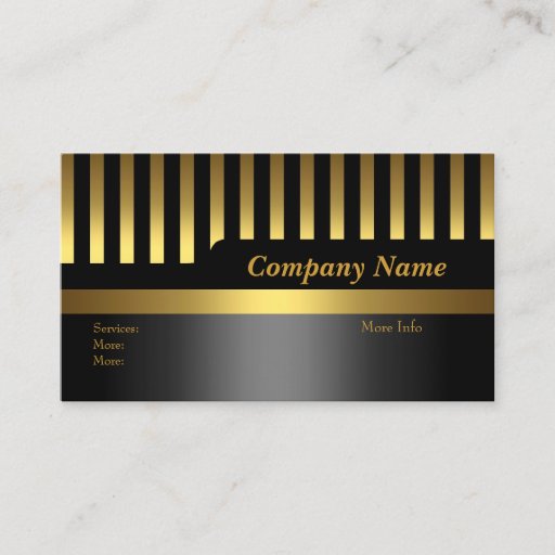 Customizable Business Card Company Stripe Black Gold