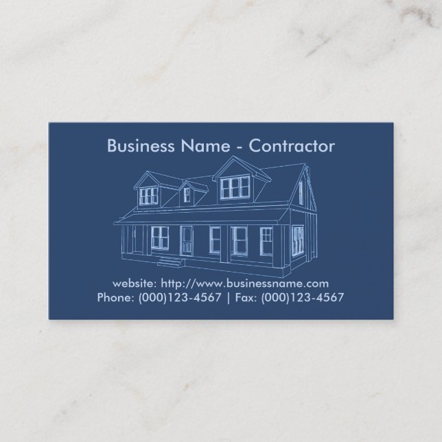 Business Card: Contractor / Construction Business Card (Front)