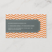 BUSINESS CARD cool chevron stripe orange grey (Back)