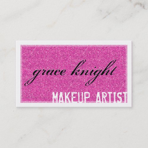 BUSINESS CARD cool grunge glitter hot hot pink