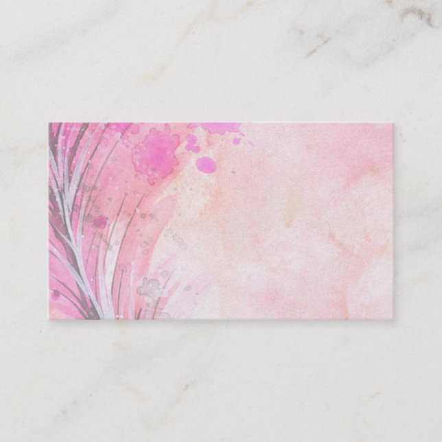 Business Card/Create Your Own Pink Watercolor Card (Front)
