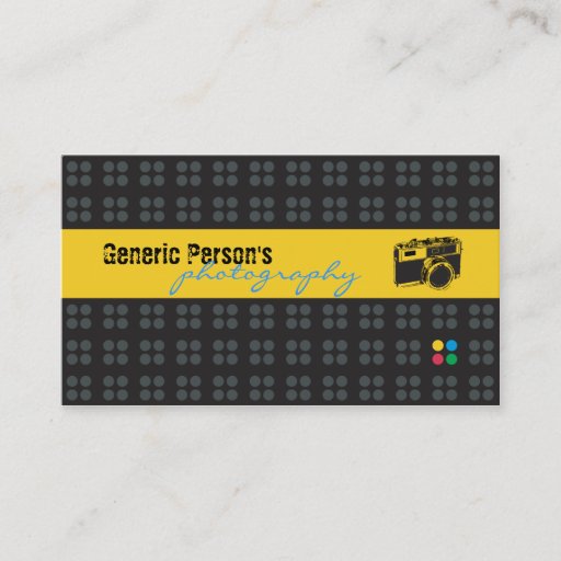 Customizable Business Card Cuctom Black + Yellow Photography