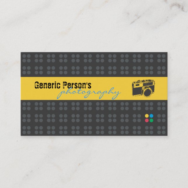 Business Card Cuctom Black + Yellow Photography (Front)