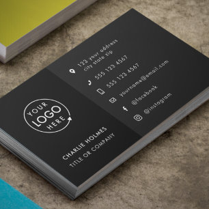 Business Card   Custom Icons Logo Modern Black