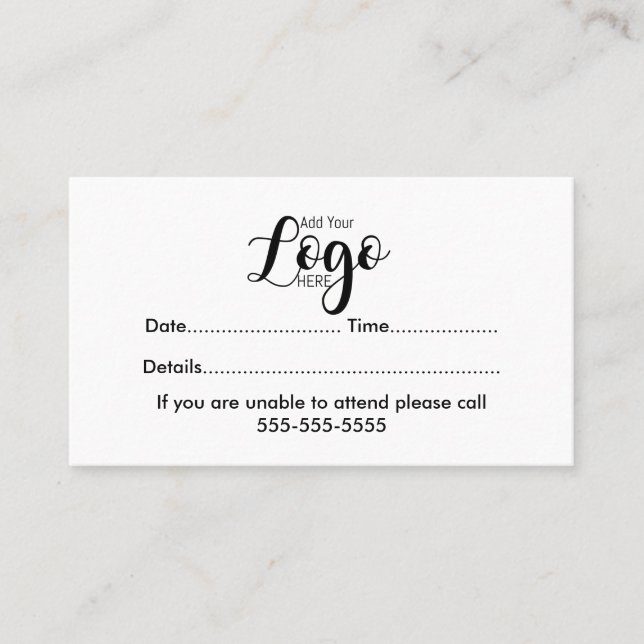 business card custom logo Appointment Card (Front)