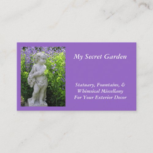 BUSINESS CARD CUSTOMIZABLE GARDEN STATUARY BUSINESS CARD