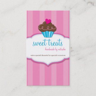 BUSINESS CARD cute bold cupcake pink
