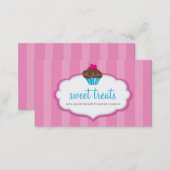 BUSINESS CARD cute bold cupcake pink (Front/Back)
