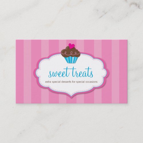 BUSINESS CARD cute bold cupcake pink
