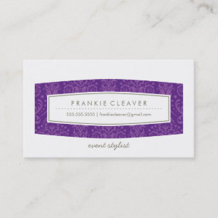 BUSINESS CARD cute damask pattern panel purple