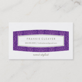 BUSINESS CARD cute damask pattern panel purple