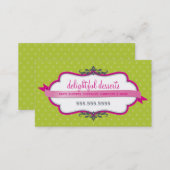 BUSINESS CARD cute stylish fuschia pink lime green (Front/Back)