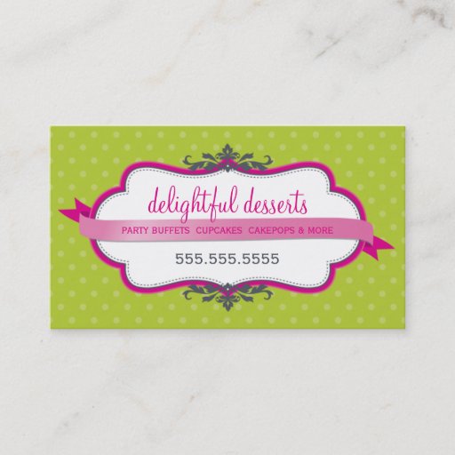 Customizable BUSINESS CARD cute stylish fuschia pink lime green