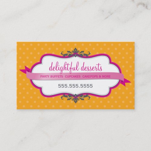 BUSINESS CARD cute stylish fuschia pink orange