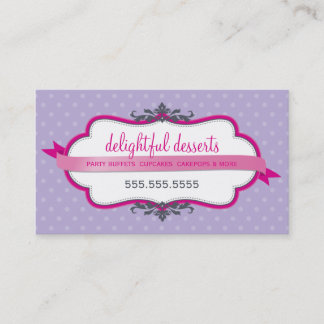 BUSINESS CARD cute stylish fuschia pink purple
