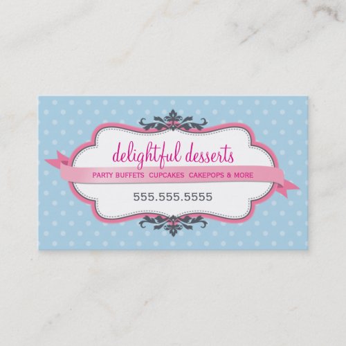 BUSINESS CARD cute stylish pink pastel pale blue